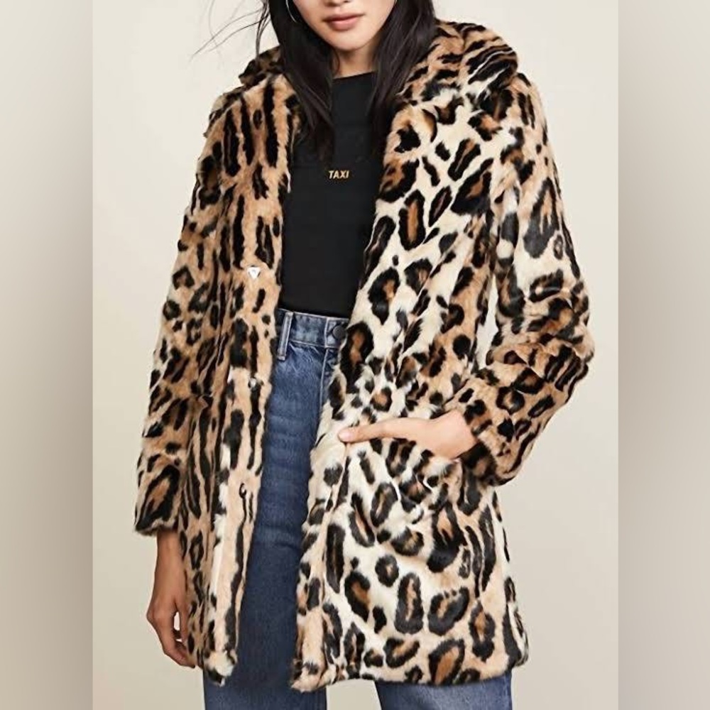 Rachel Zoe Faux Fur Leopard Coat